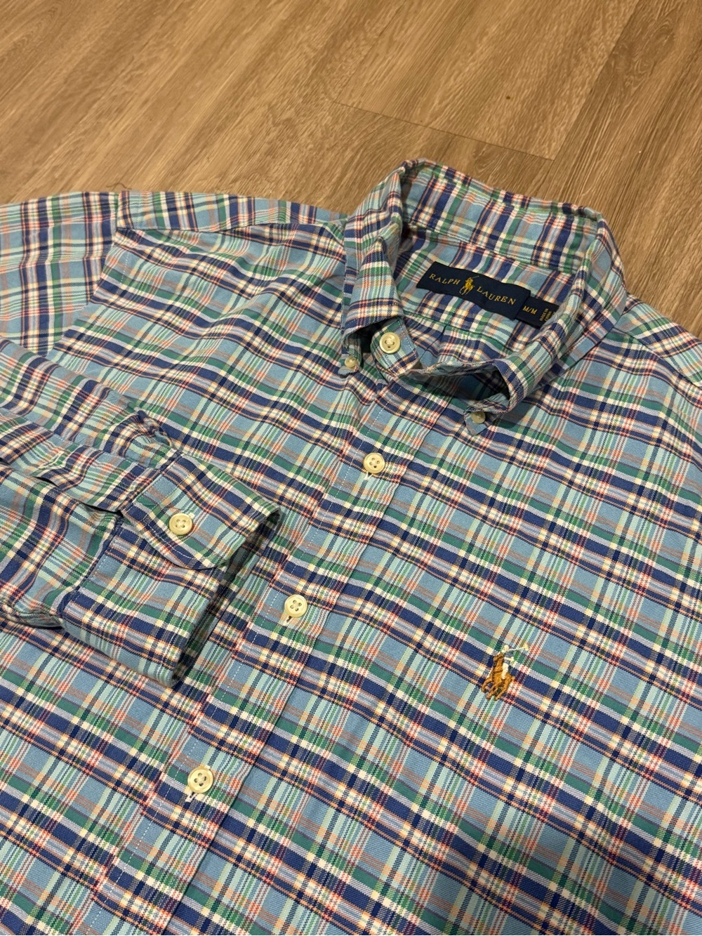 Polo Ralph Lauren Sz M Cotton Blend Classic Fit Multicolor Button Down Shirt